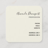 Leopard Print Muster in Gold und Schwarz Quadratische Visitenkarte (Rückseite)