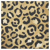 Leopard Print Muster in Gold und Schwarz Stoff (Nahaufnahme)