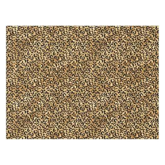 Leopard Print Muster in Gold und Schwarz Tischdecke (Vorderseite (Horizontal))