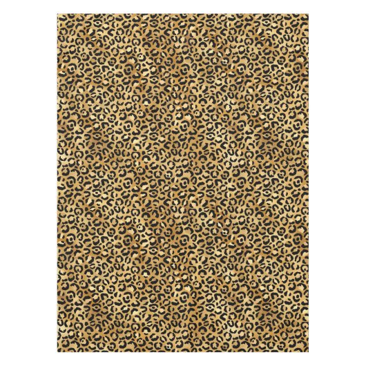 Leopard Print Muster in Gold und Schwarz Tischdecke (Vorderseite)