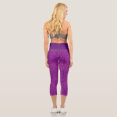 Leopard Print Muster Lila Orange Frauen Capri Leggings (Rückseite)