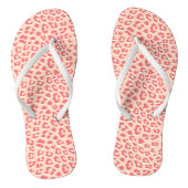Leopard Print Muster Living Coral White Badesandalen (Fußbett)