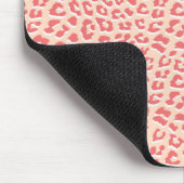 Leopard Print Muster Living Coral White Mousepad (Ecke)