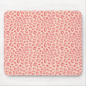 Leopard Print Muster Living Coral White Mousepad (Vorne)