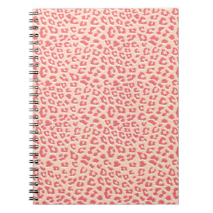 Leopard Print Muster Living Coral White Notizblock