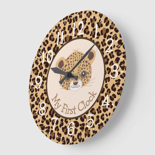 Leopard Print My First Große Wanduhr (Winkel)