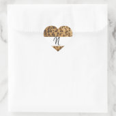 Leopard Print N Monogram Initials Merchandise Herz-Aufkleber (Tasche)