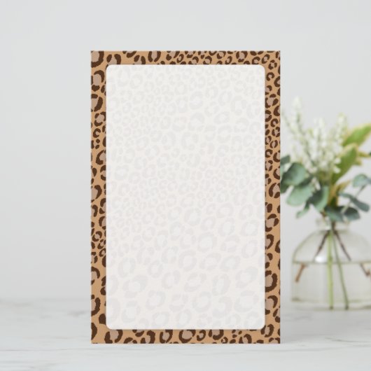 Leopard Print/Natural/Add Hintergrundfarbe!! Briefpapier (Stehend Vorderseite)