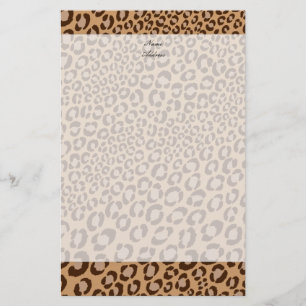 Leopard Print/Natural/Add Hintergrundfarbe!! Briefpapier