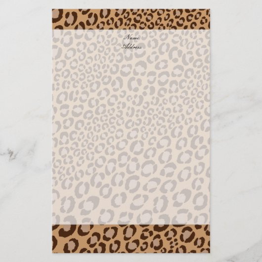 Leopard Print/Natural/Add Hintergrundfarbe!! Briefpapier (Vorderseite)