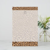 Leopard Print/Natural/Add Hintergrundfarbe!! Briefpapier (Stehend Vorderseite)