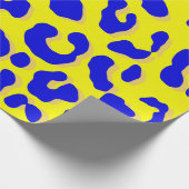 Leopard Print Navy Yellow Geschenkpapier (Ecke)