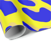 Leopard Print Navy Yellow Geschenkpapier (Rolleneckpunkt)