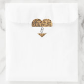 Leopard Print O Monogram Initials Merchandise Herz-Aufkleber (Tasche)