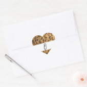 Leopard Print O Monogram Initials Merchandise Herz-Aufkleber (Umschlag)