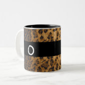 Leopard Print O Monogramm Initialen Coffee Tasse C (Vorderseite Links)
