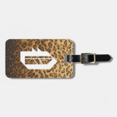 Leopard Print O Monogramm Initialen Gepäckanhänger (Vorderseite horizontal)