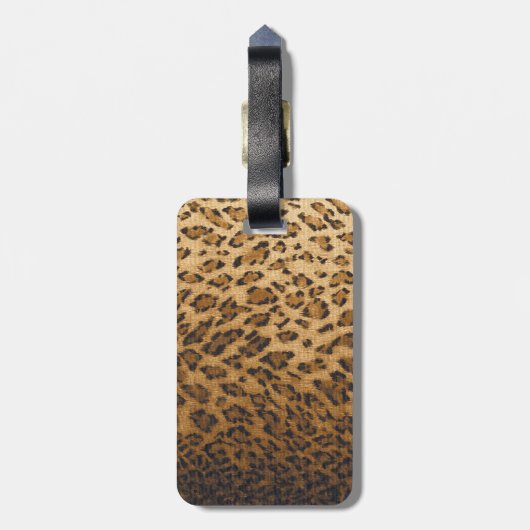 Leopard Print O Monogramm Initialen Gepäckanhänger (Rückseite vertikal)