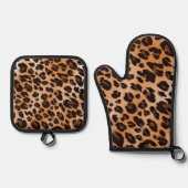 Leopard Print Ofenhandschuh & Topflappen-Set (Vorderseite)