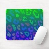 Leopard Print Ombre Blues Mousepad (Mit Mouse)