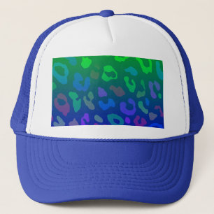 Leopard Print Ombre Blues Truckerkappe