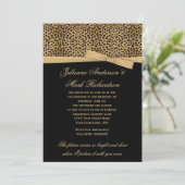 Leopard Print on Black Wedding Einladung (Stehend Vorderseite)