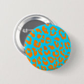 Leopard Print Orange Blue Button (Vorne & Hinten)