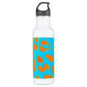 Leopard Print Orange Blue Edelstahlflasche (Vorderseite)