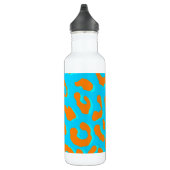 Leopard Print Orange Blue Edelstahlflasche (Rechts)