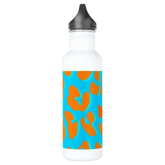 Leopard Print Orange Blue Edelstahlflasche (Links)