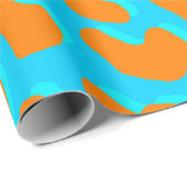 Leopard Print Orange Blue Geschenkpapier (Rolleneckpunkt)