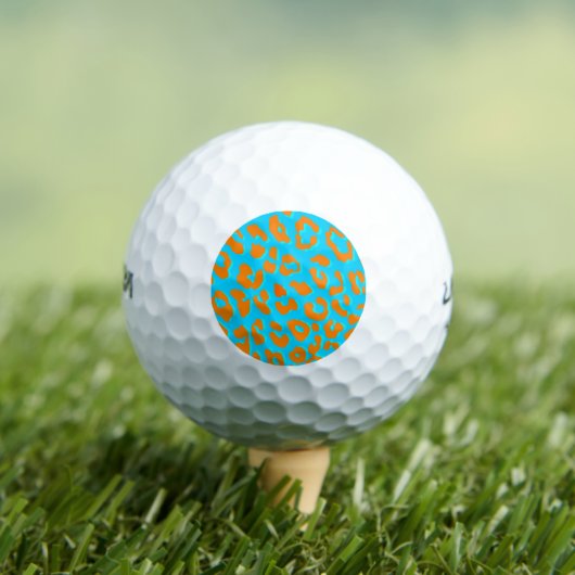 Leopard Print Orange Blue Golfball (Insitu T-Shirt)
