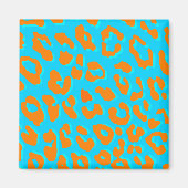 Leopard Print Orange Blue Magnet (Vorne)