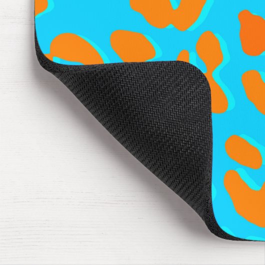 Leopard Print Orange Blue Mousepad (Ecke)