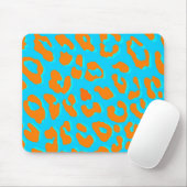Leopard Print Orange Blue Mousepad (Mit Mouse)