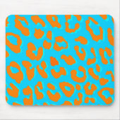 Leopard Print Orange Blue Mousepad (Vorne)