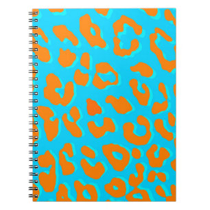Leopard Print Orange Blue Notizblock