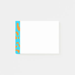 Leopard Print Orange Blue Post-it Klebezettel