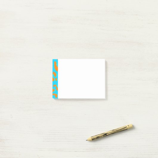 Leopard Print Orange Blue Post-it Klebezettel (Auf Schreibtisch)