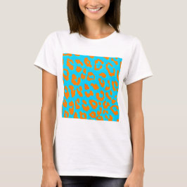 Leopard Print Orange Blue T-Shirt