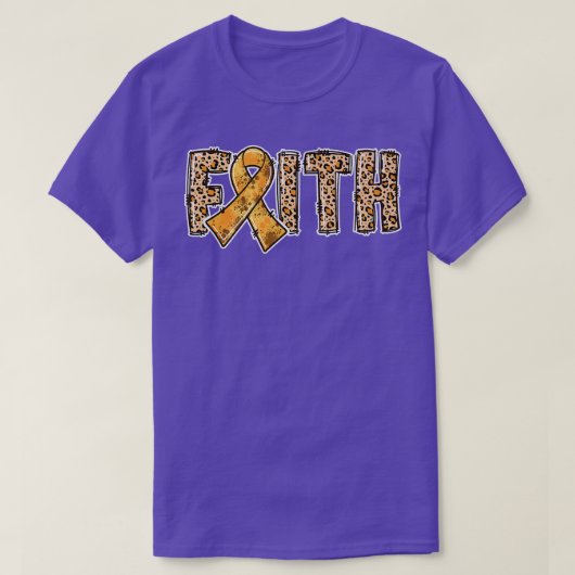 Leopard Print Orange Ribbon FAITH ADHD Awareness P T-Shirt (Design vorne)