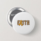 Leopard Print Orange Ribbon Faith Crps Bewusstsein Button (Vorne & Hinten)