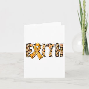 Leopard Print Orange Ribbon Faith Crps Bewusstsein Karte