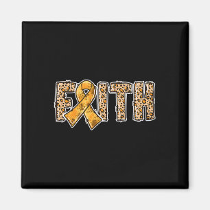 Leopard Print Orange Ribbon Faith Crps Bewusstsein Magnet