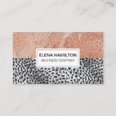 Leopard Print | orangefarbener Marmorblock Visitenkarte (Vorderseite)