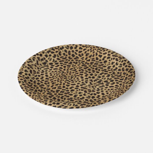 Leopard Print Pappteller (Schrägansicht)