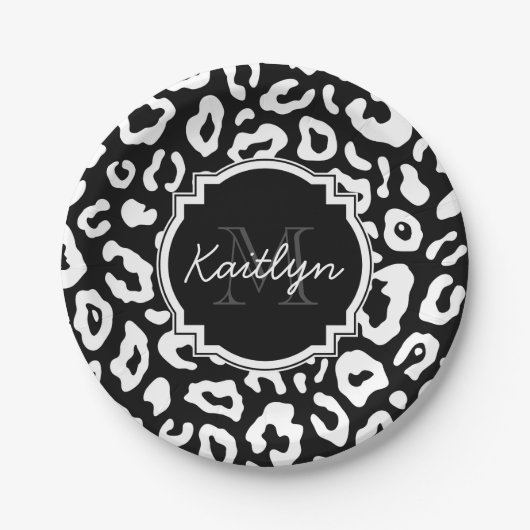 Leopard Print Pappteller (Vorderseite)