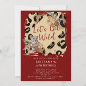 Leopard Print Party Animal Wild Jungle Birthday Einladung (Vorderseite)