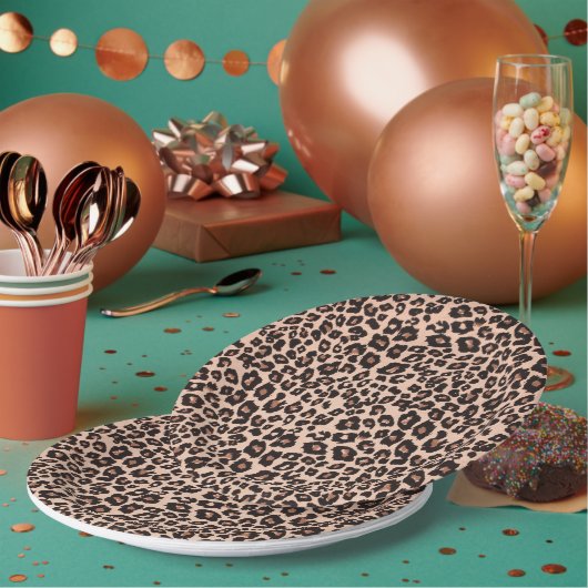 Leopard Print Party Paper Tellers Tableware Pappteller (Multi)