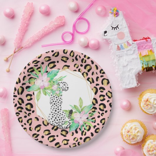 Leopard Print Party Plate Pappteller (Party)